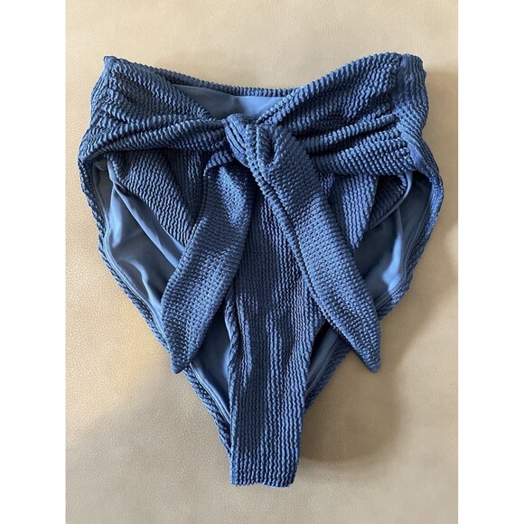 Veronica Beard Azoia High Waist Bikini Swimsuit Bottom In Riviera Blue Sz M New - Picture 6 of 13
